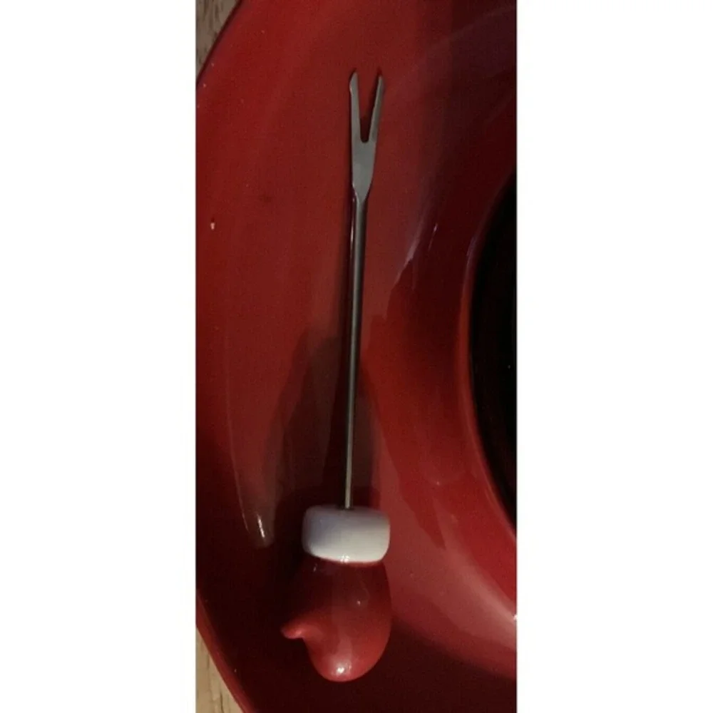 Santa Claus Fondue Set, Ceramic, With Fondue Fork.‎